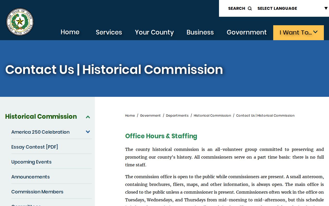 Sugar Land city directory archive route through the Fort Bend Historical Commission
